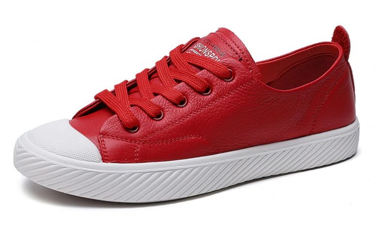 Marley Dames Leren Platte Zwarte Sneaker - Zwart