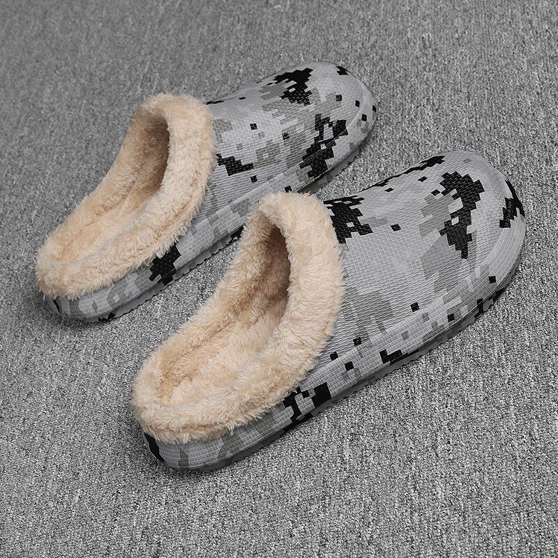 Maroon Heren Warme Slipper - Beige