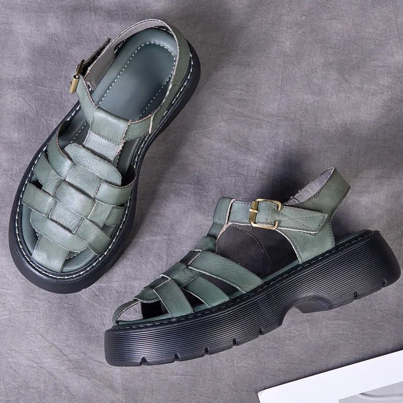 Martha Dames Comfortabele Romeinse Sandalen - Zwart