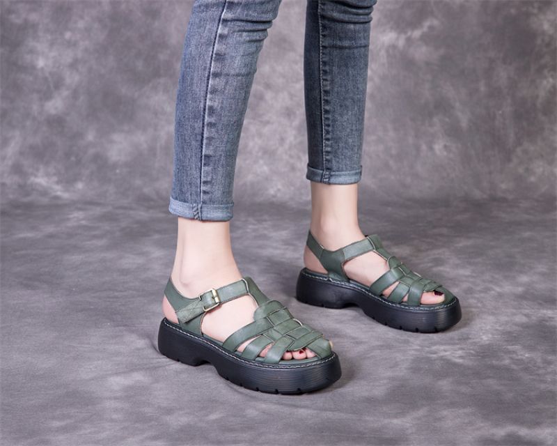 Martha Dames Comfortabele Romeinse Sandalen - Zwart