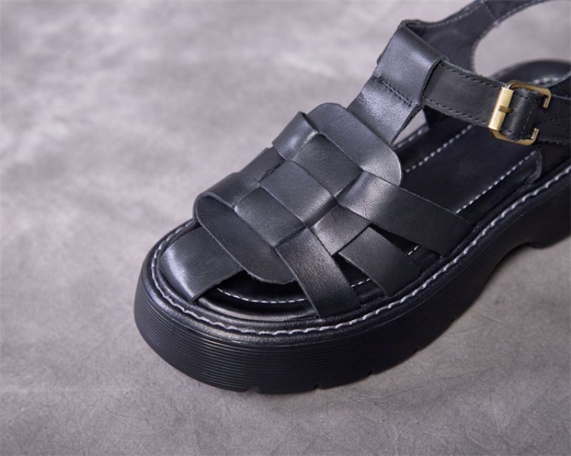 Martha Dames Comfortabele Romeinse Sandalen - Zwart