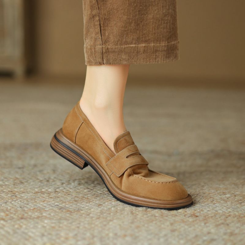 Martinez Dames Suède Loafers - Bruin