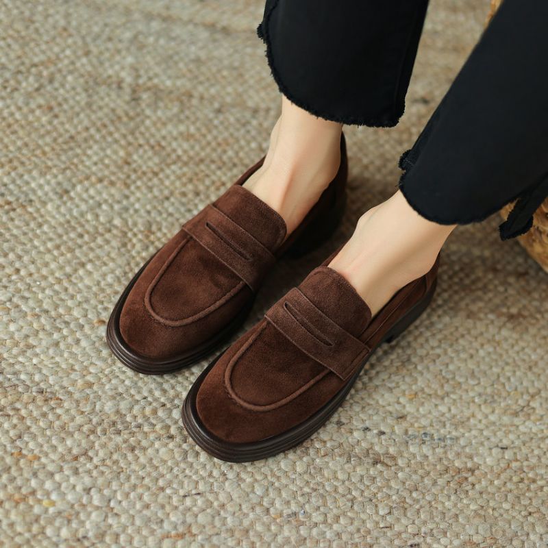 Martinez Dames Suède Loafers - Bruin
