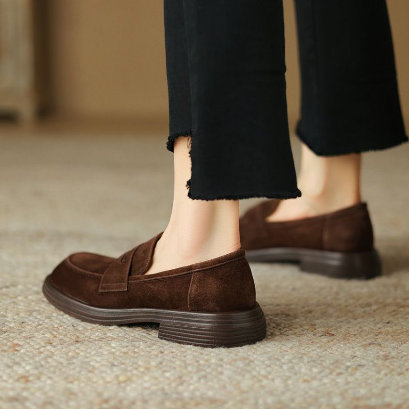 Martinez Dames Suède Loafers - Bruin