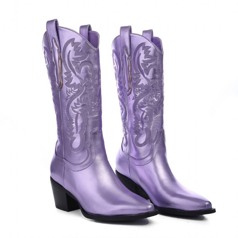Marty Dames Metallic Cowboy Laarzen - Paars