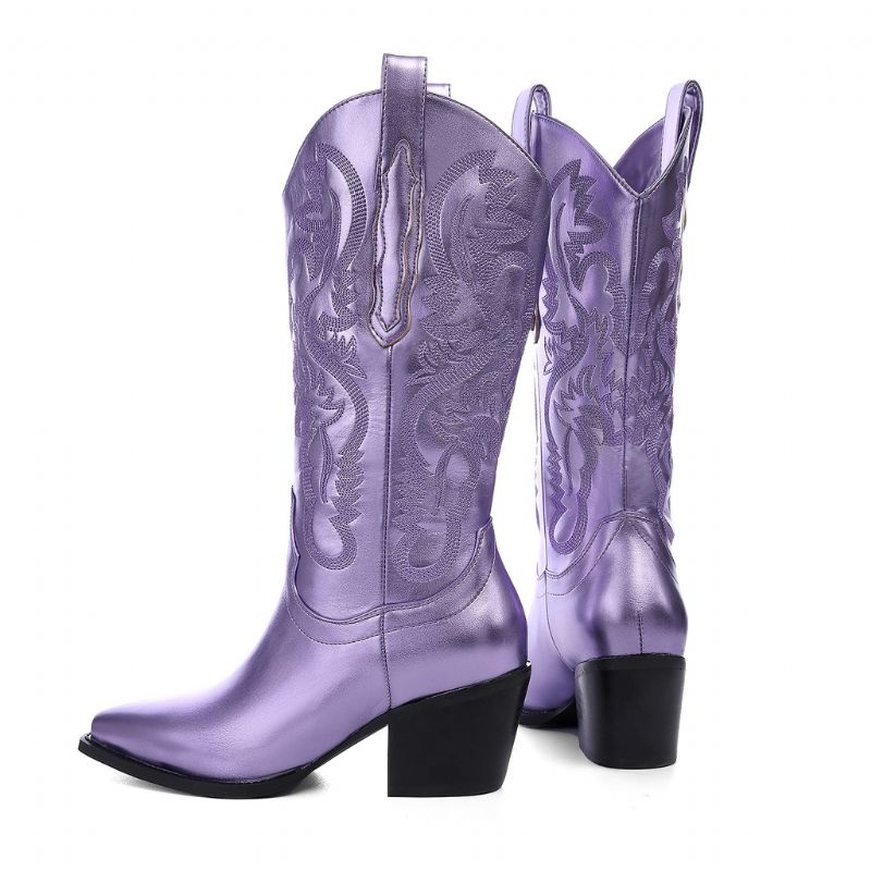 Marty Dames Metallic Cowboy Laarzen - Paars