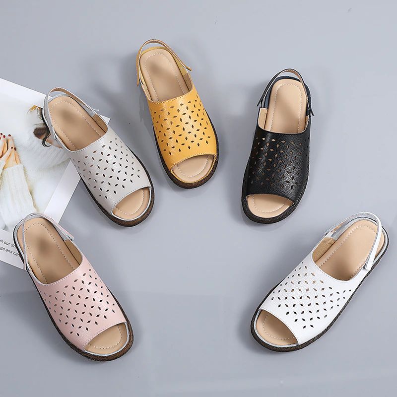 Mary Dames Comfortabele Casual Sandaal - Geel