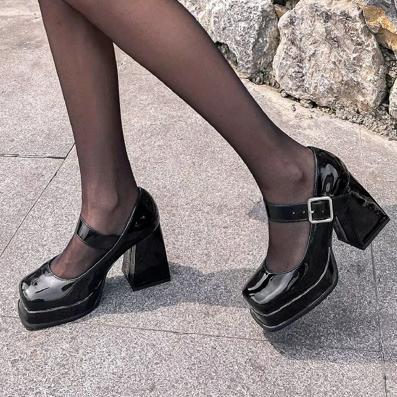 Mary Janes Dames Hoge Hakken Pumps - Zwart