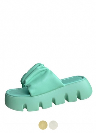 Maryn Damesplatform Leren Pantoffel