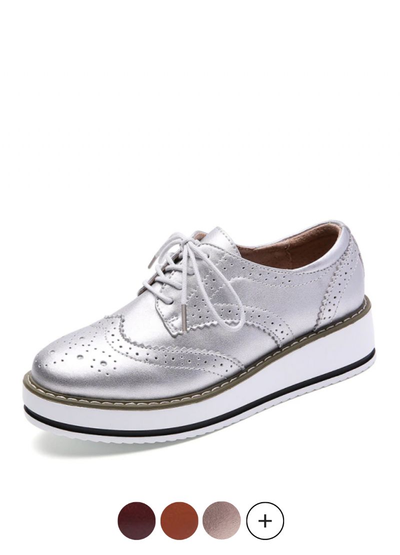 Mau Vrouwen Oxford Leren Schoenen