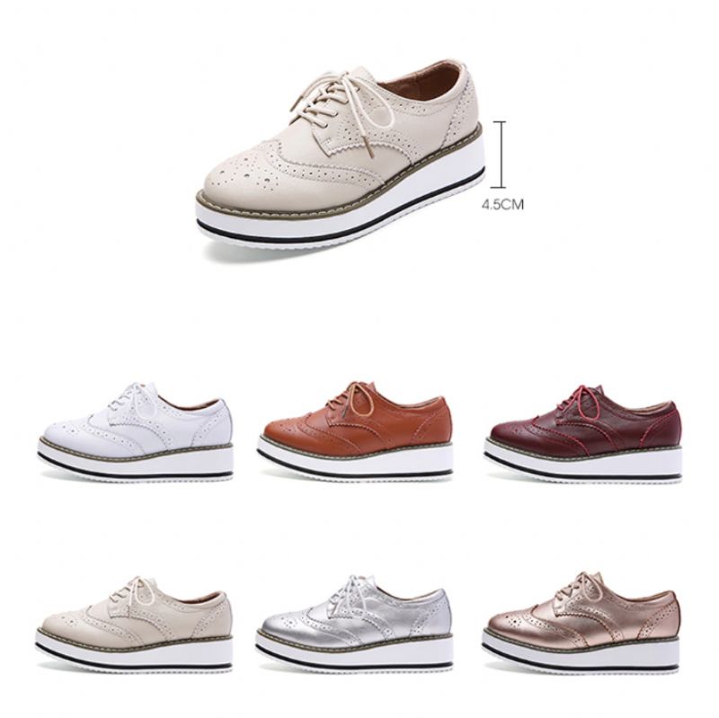 Mau Vrouwen Oxford Leren Schoenen - Zilver