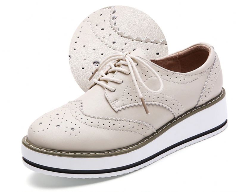 Mau Vrouwen Oxford Leren Schoenen - Zilver
