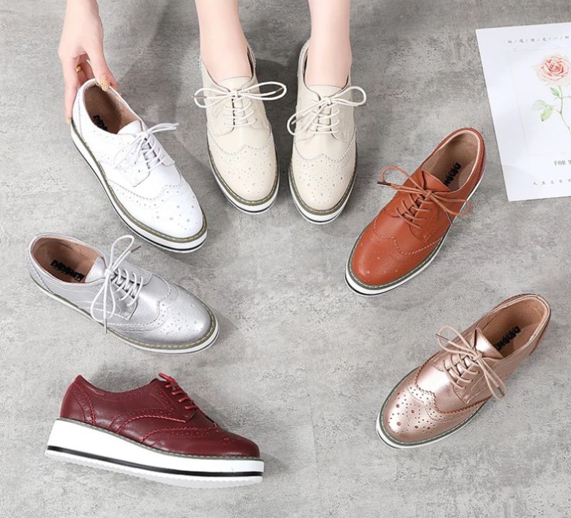 Mau Vrouwen Oxford Leren Schoenen - Zilver