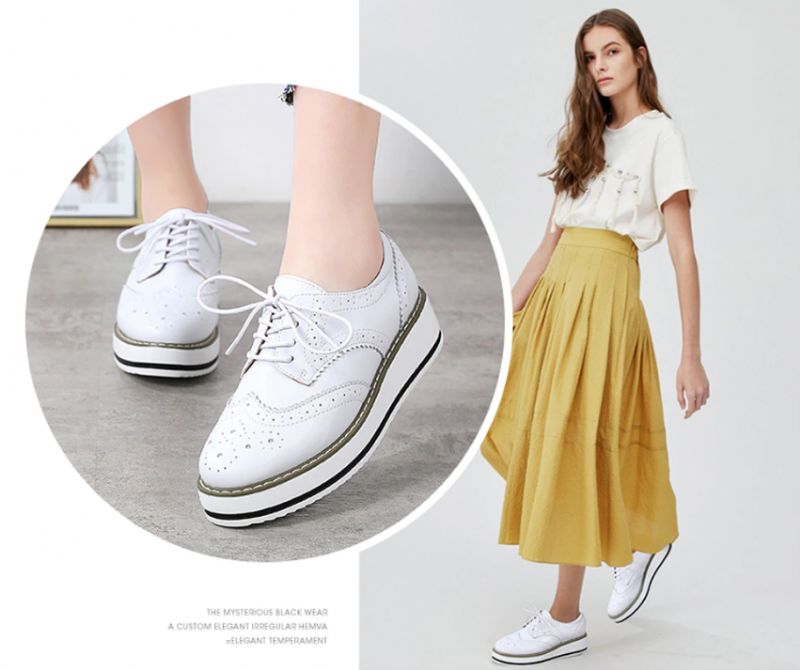Mau Vrouwen Oxford Leren Schoenen - Zilver