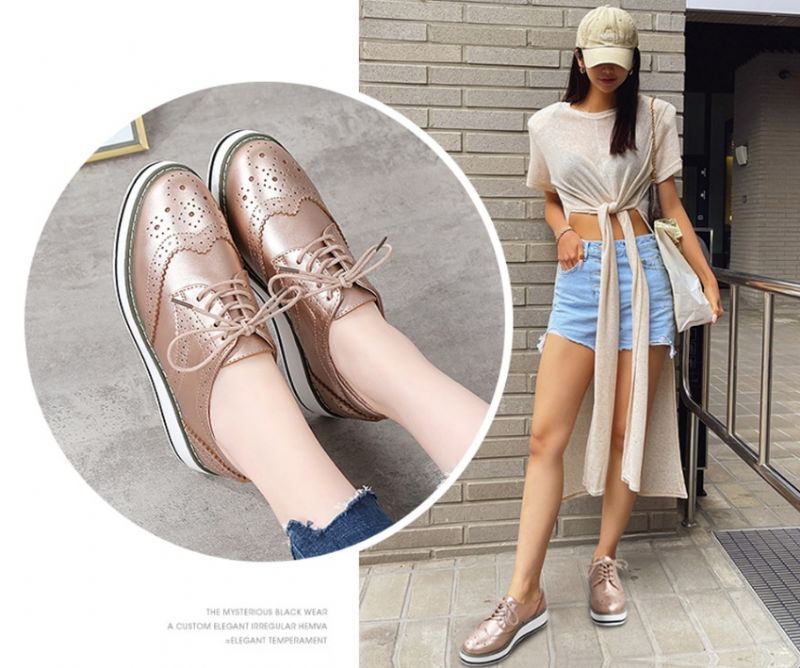 Mau Vrouwen Oxford Leren Schoenen - Zilver