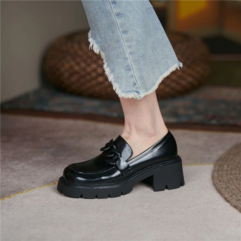 May Dames Dikke Hak Platform Schoenen - Zwart