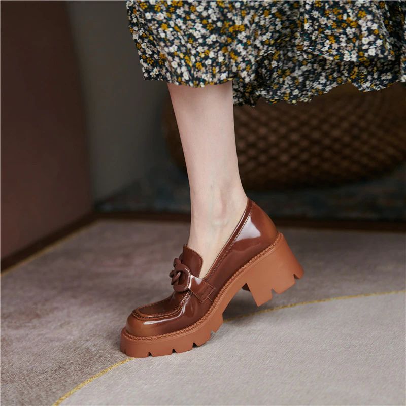 May Dames Dikke Hak Platform Schoenen - Zwart