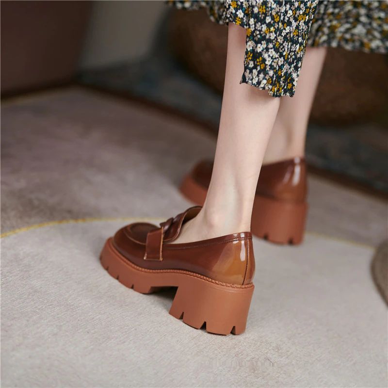 May Dames Dikke Hak Platform Schoenen - Zwart