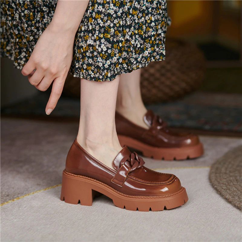 May Dames Dikke Hak Platform Schoenen - Zwart
