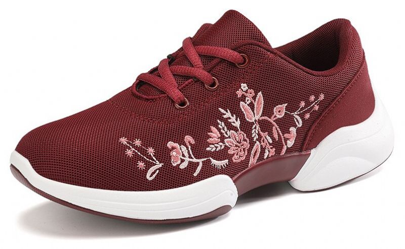 Mehdi Dames Sneakers Comfortabele Ademende Veterschoenen Platte Zwarte Schoenen - Roze