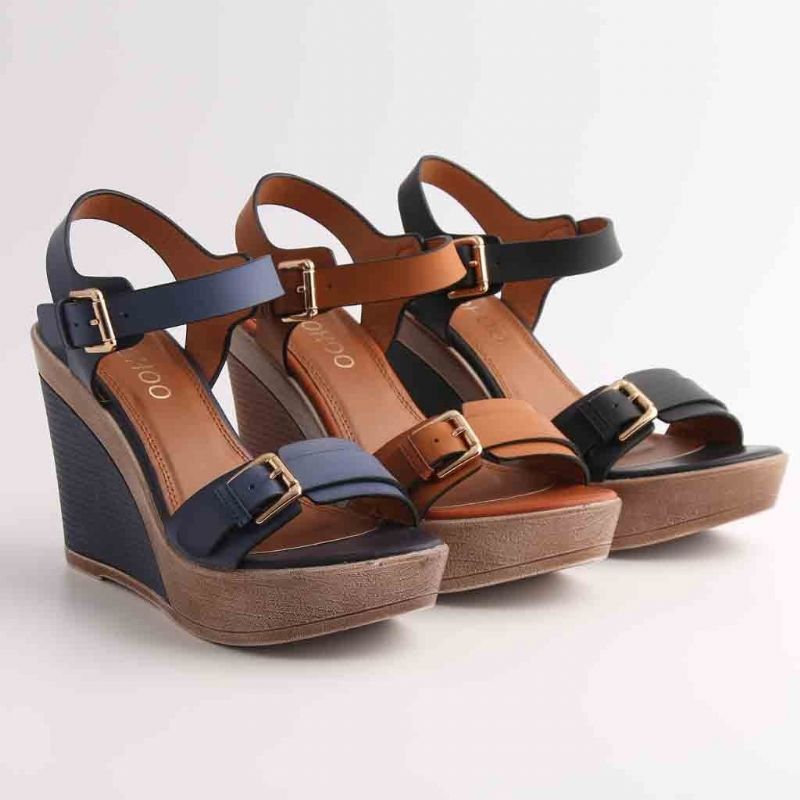 Melanny Dames Wedges - Blauw