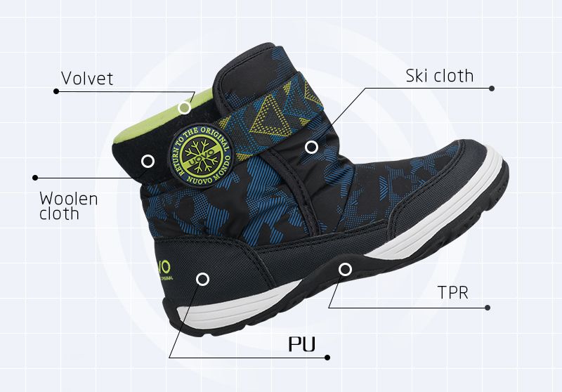 Melgar Unisex Snowboot Voor Kinderen - Marineblauw Bont
