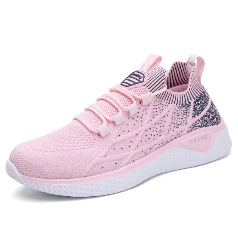 Melgen Dames Sneakers Comfortabele Veterschoenen - Roze