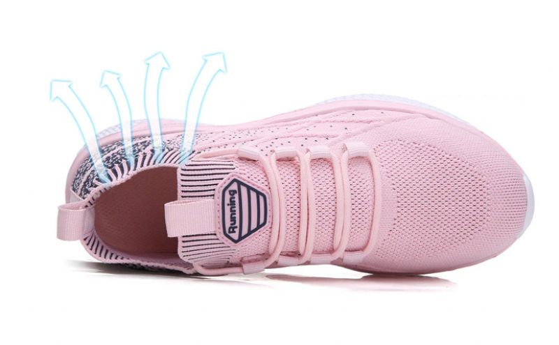 Melgen Dames Sneakers Comfortabele Veterschoenen - Roze