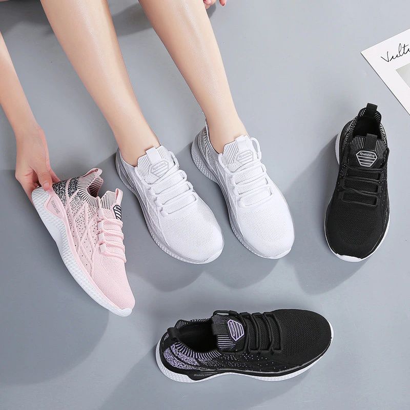 Melgen Dames Sneakers Comfortabele Veterschoenen - Roze