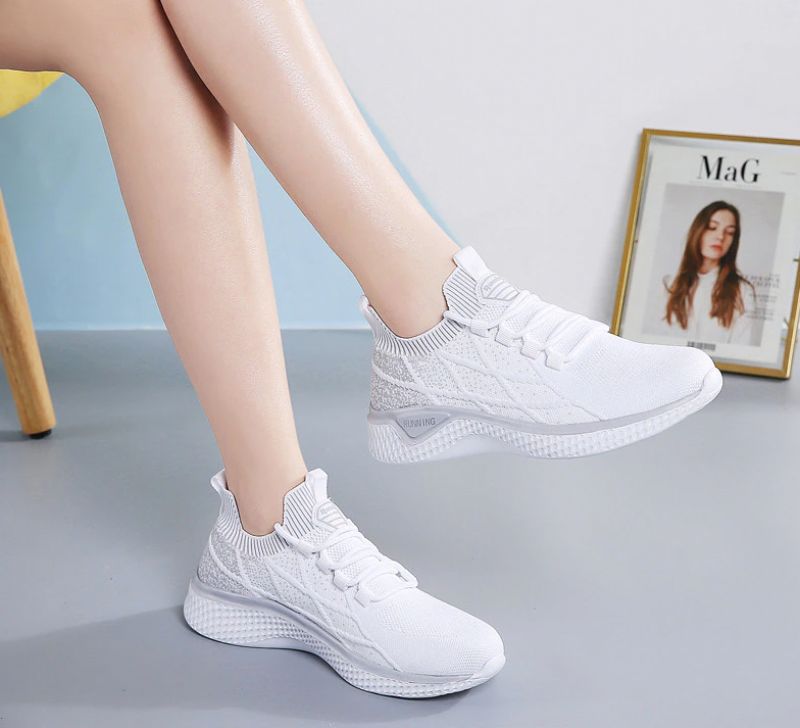 Melgen Dames Sneakers Comfortabele Veterschoenen - Roze