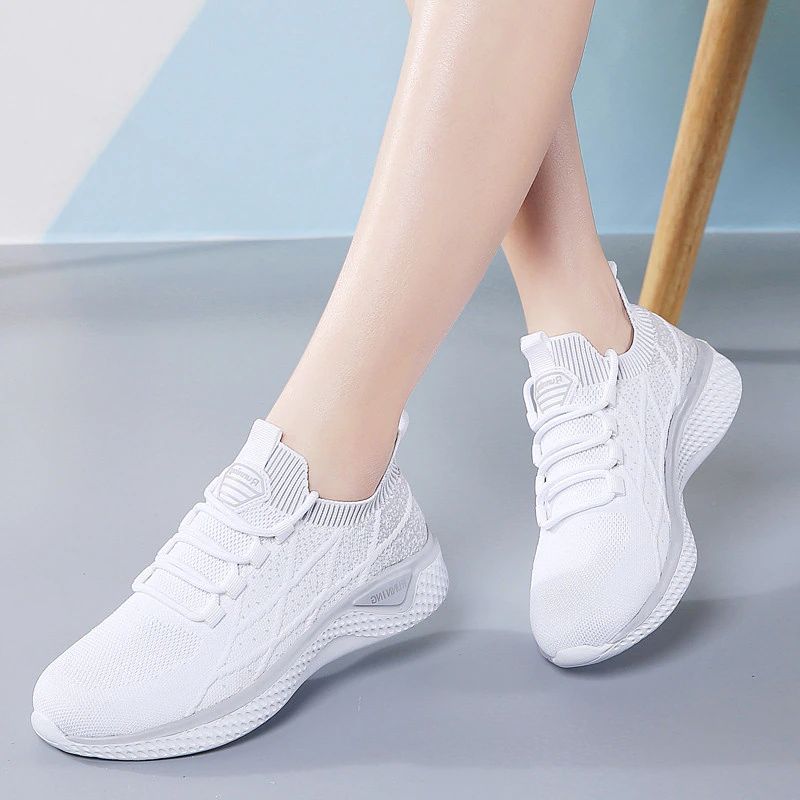 Melgen Dames Sneakers Comfortabele Veterschoenen - Roze