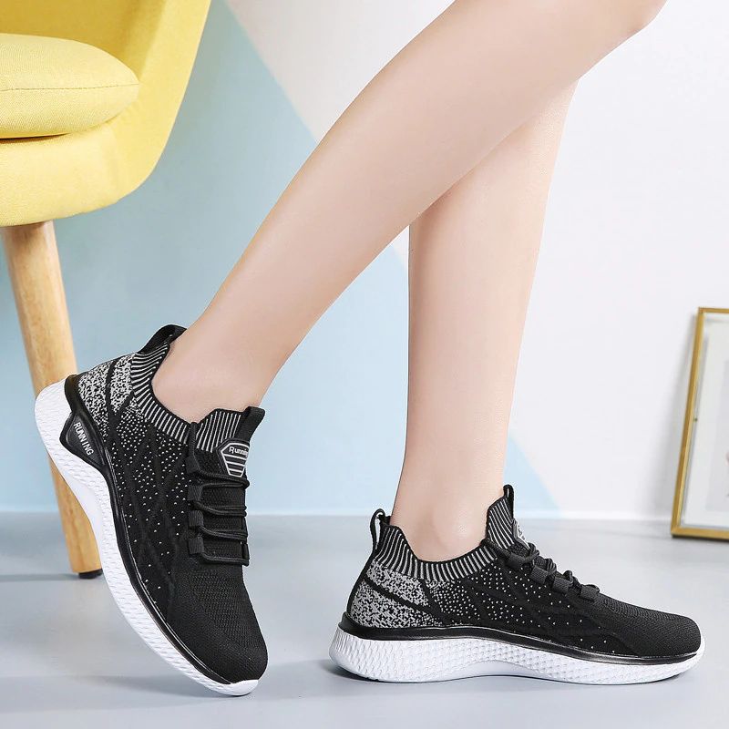 Melgen Dames Sneakers Comfortabele Veterschoenen - Roze