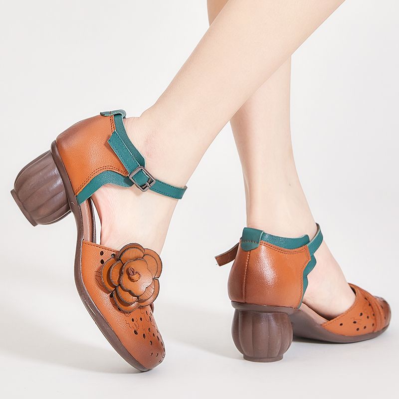 Melisa Dames Klassieke Ronde Teen Sandalen - Groen