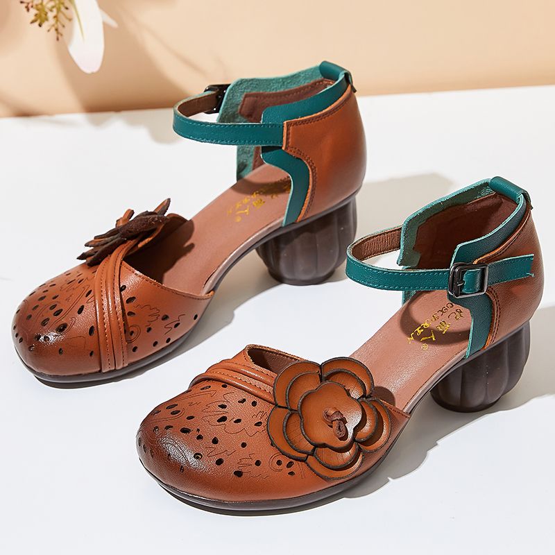 Melisa Dames Klassieke Ronde Teen Sandalen - Groen