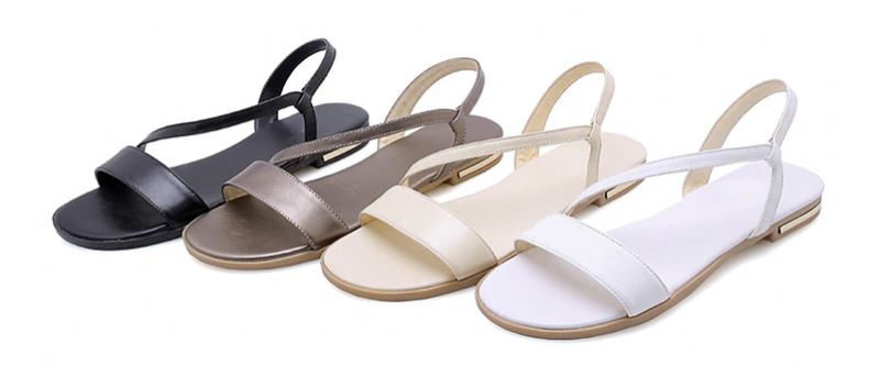Melody Dames Leren Sandaal Voor De Zomer - Beige