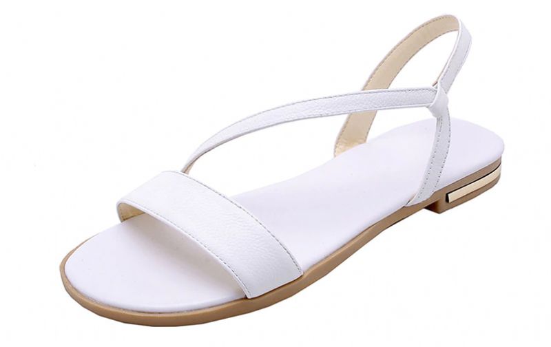 Melody Dames Leren Sandaal Voor De Zomer - Beige
