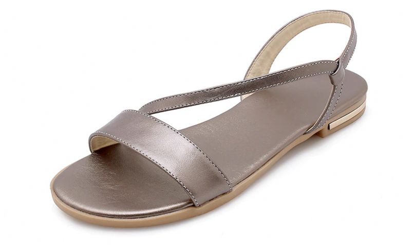 Melody Dames Leren Sandaal Voor De Zomer - Beige