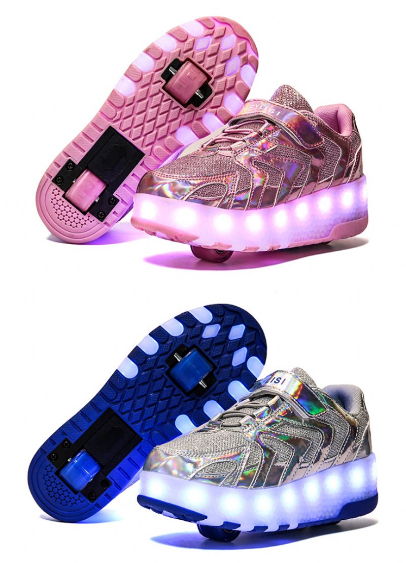 Memphis Unisex Kinder Roller Sneaker - Roze