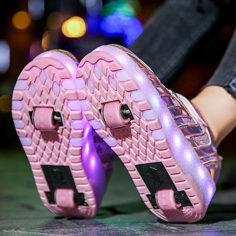 Memphis Unisex Kinder Roller Sneaker - Roze