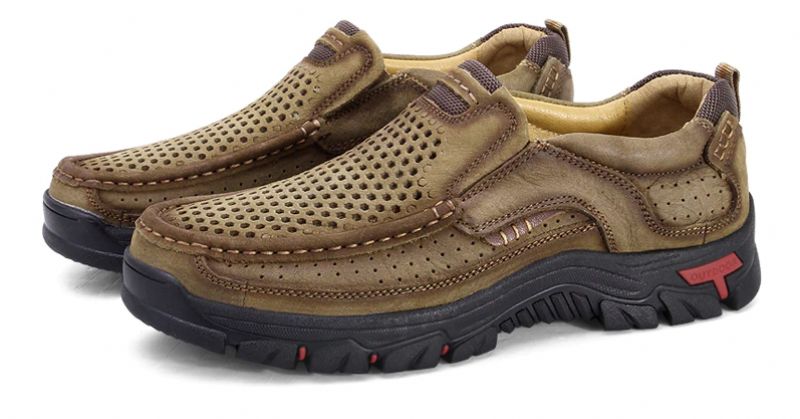 Menphis Heren Loafers Casual Schoenen - Kaki