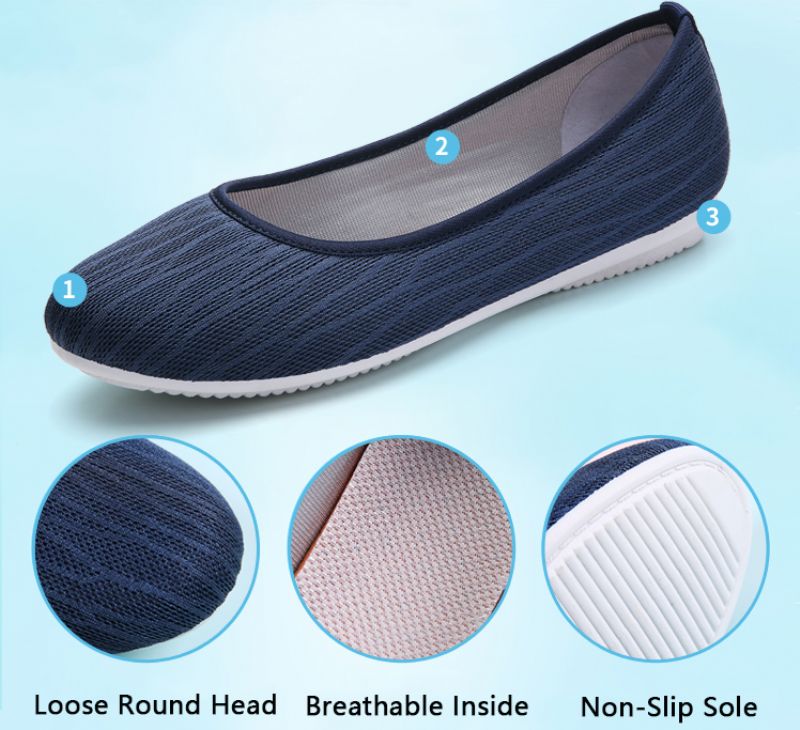 Merary Platte Zwarte Schoenen Voor Dames - Zwart