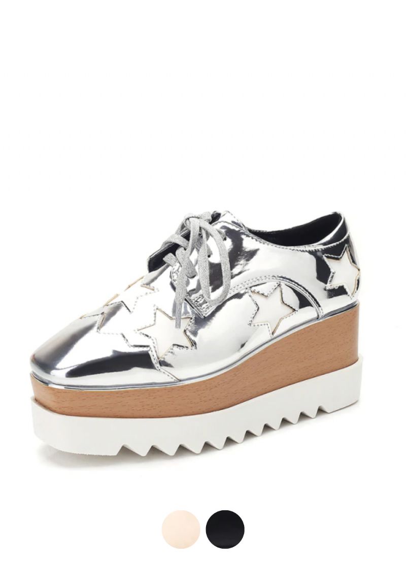 Merchan Dames Platform Patent Leren Schoenen
