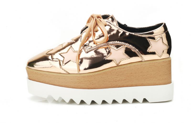 Merchan Dames Platform Patent Leren Schoenen - Zilver