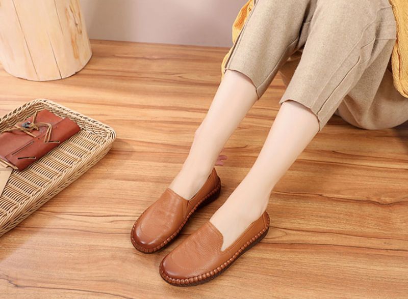 Merly Dames Loafer Schoenen - Brons