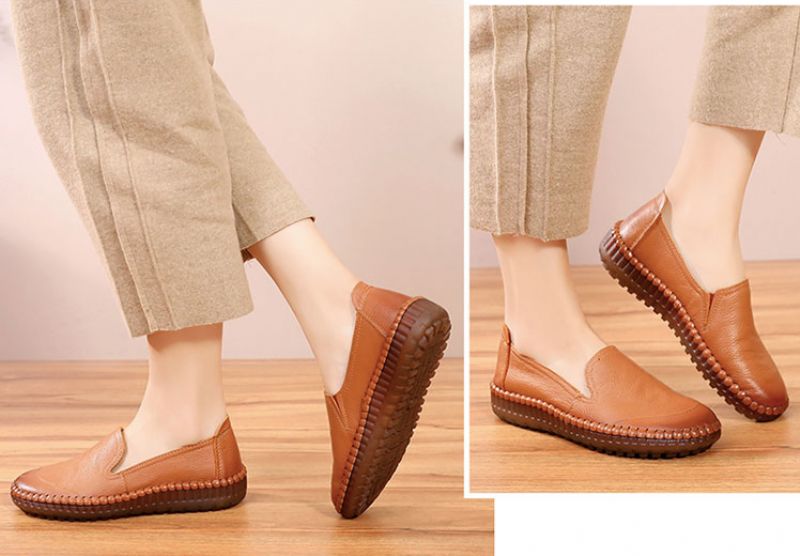 Merly Dames Loafer Schoenen - Brons