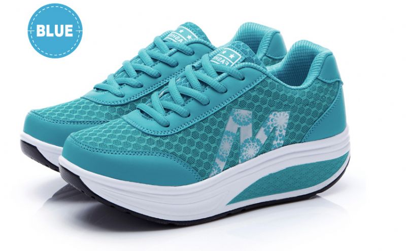 Mesh V1 Dames Platform Schoenen - Sky