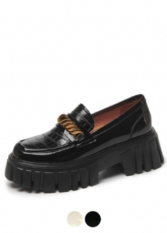 Mia Dames Leren Platform Schoenen