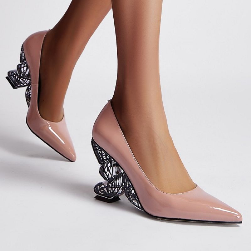 Michely Dames Sculpted Heel Dress Pumps - Zwart