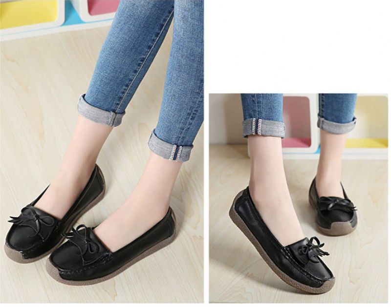 Mila Dames Loafer Zwarte Schoenen - Zwart