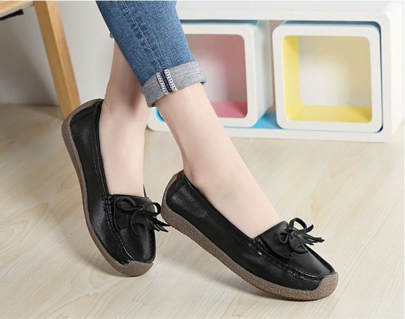 Mila Dames Loafer Zwarte Schoenen - Zwart